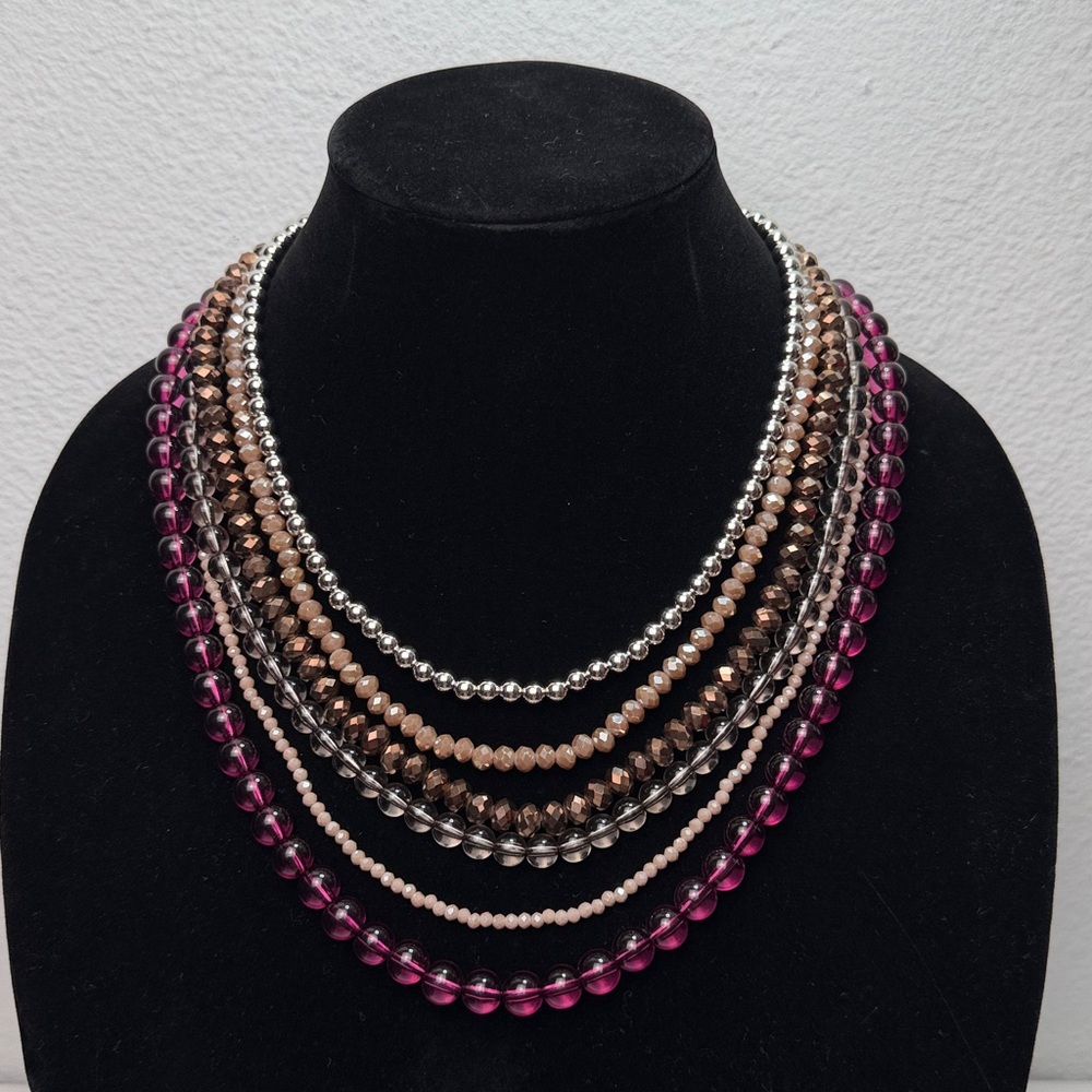 Natasha Elegant Multi-Strand Beaded Necklace